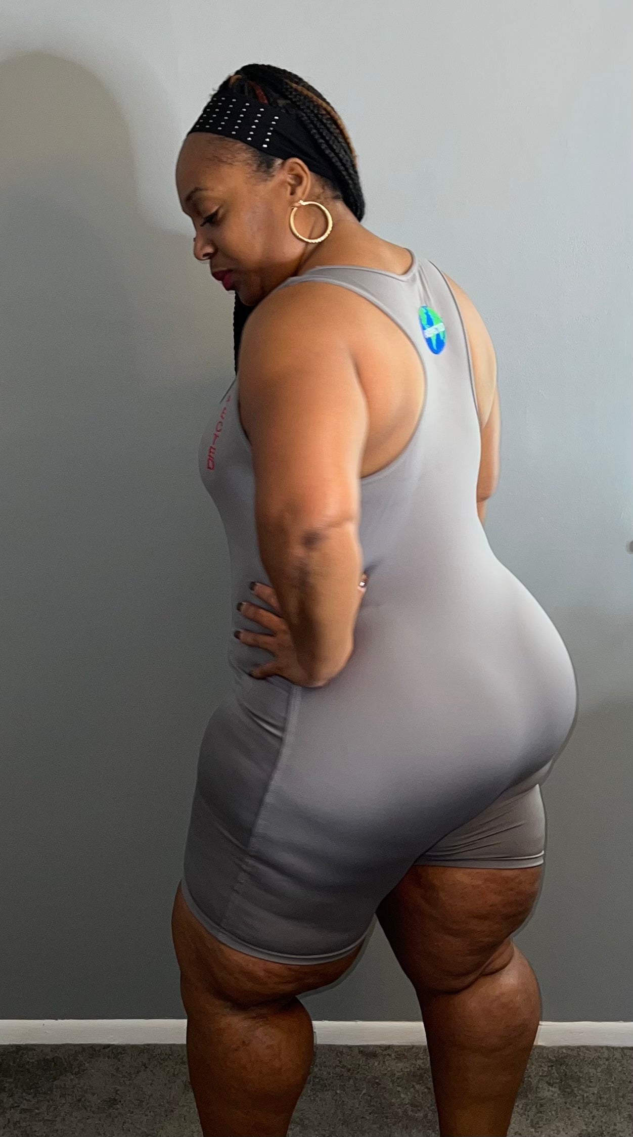 Respected Yoga One Piece Shorts or Leggings (Gray w/ Red Letters)