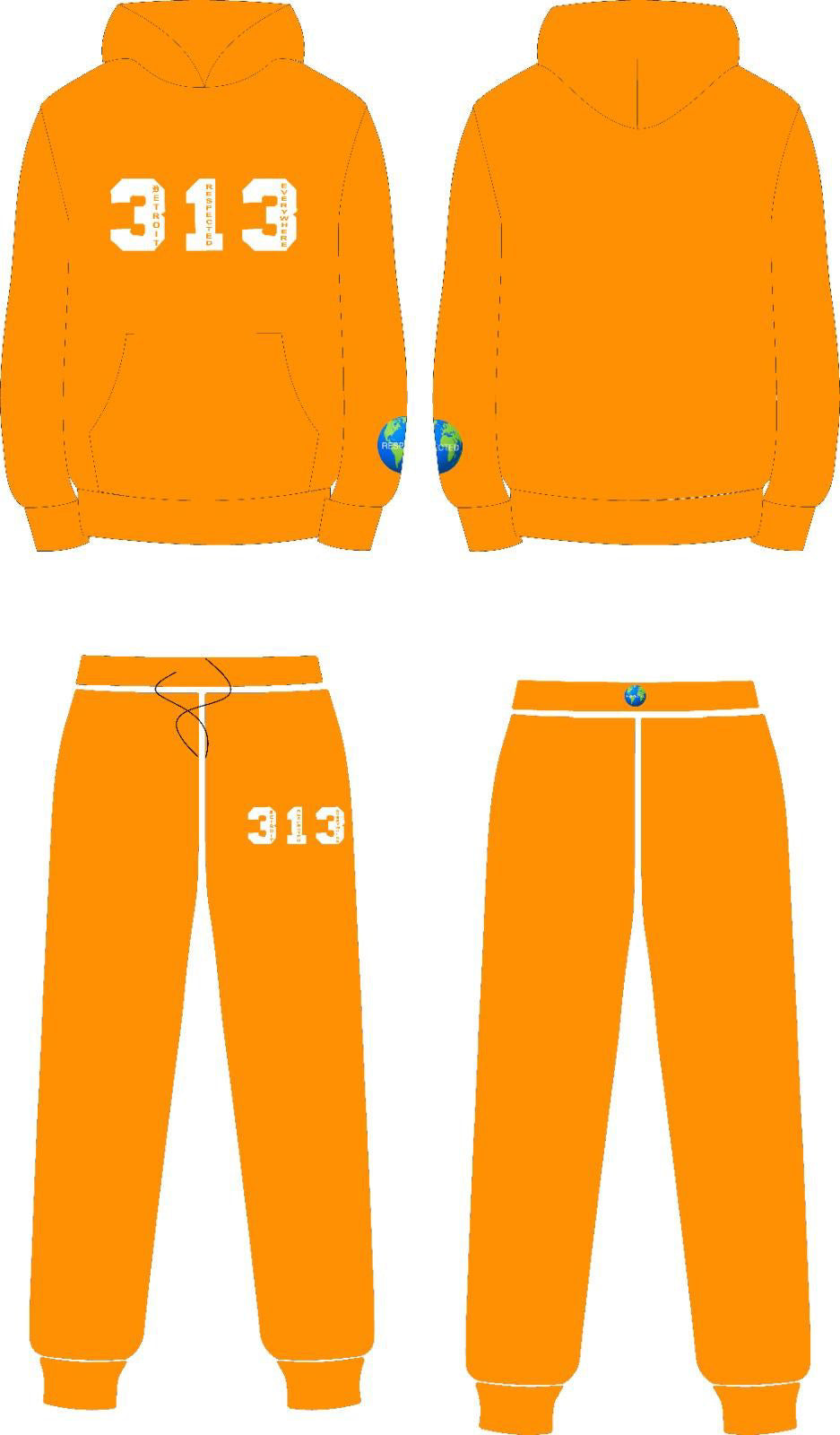 313 DRE Hoodie (Orange) Tshirt or Hoodie or Pants or Shorts