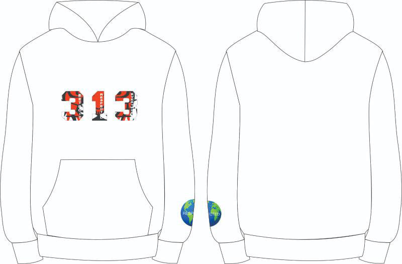 DRE 313 Detroit Tigers Tshirt or Hoodie (White)