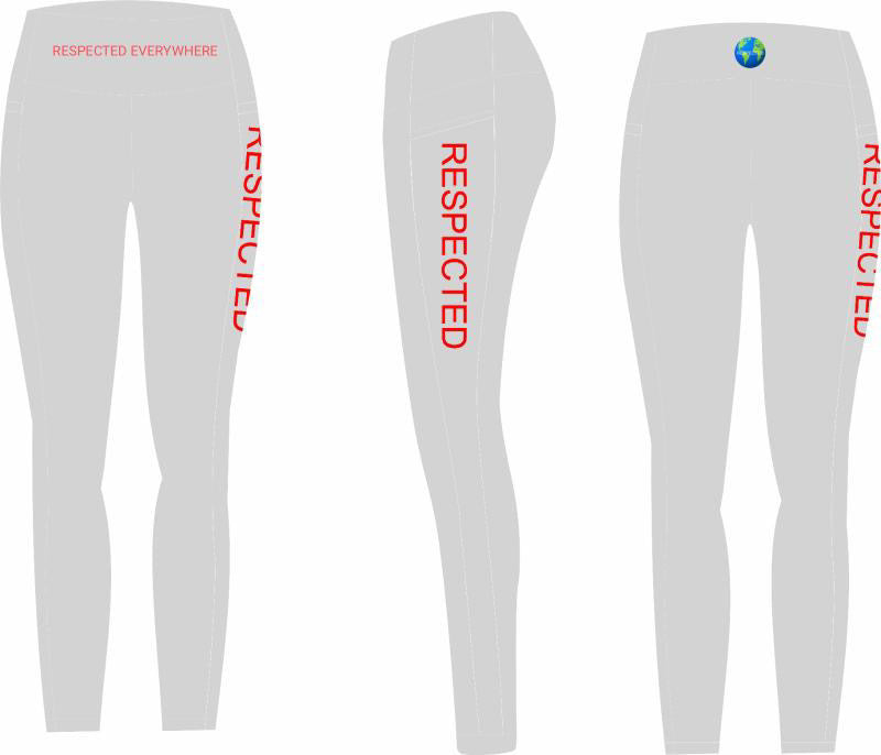 Respected Everywhere Yoga Shorts or Leggings (Gray w/ Red Letters)