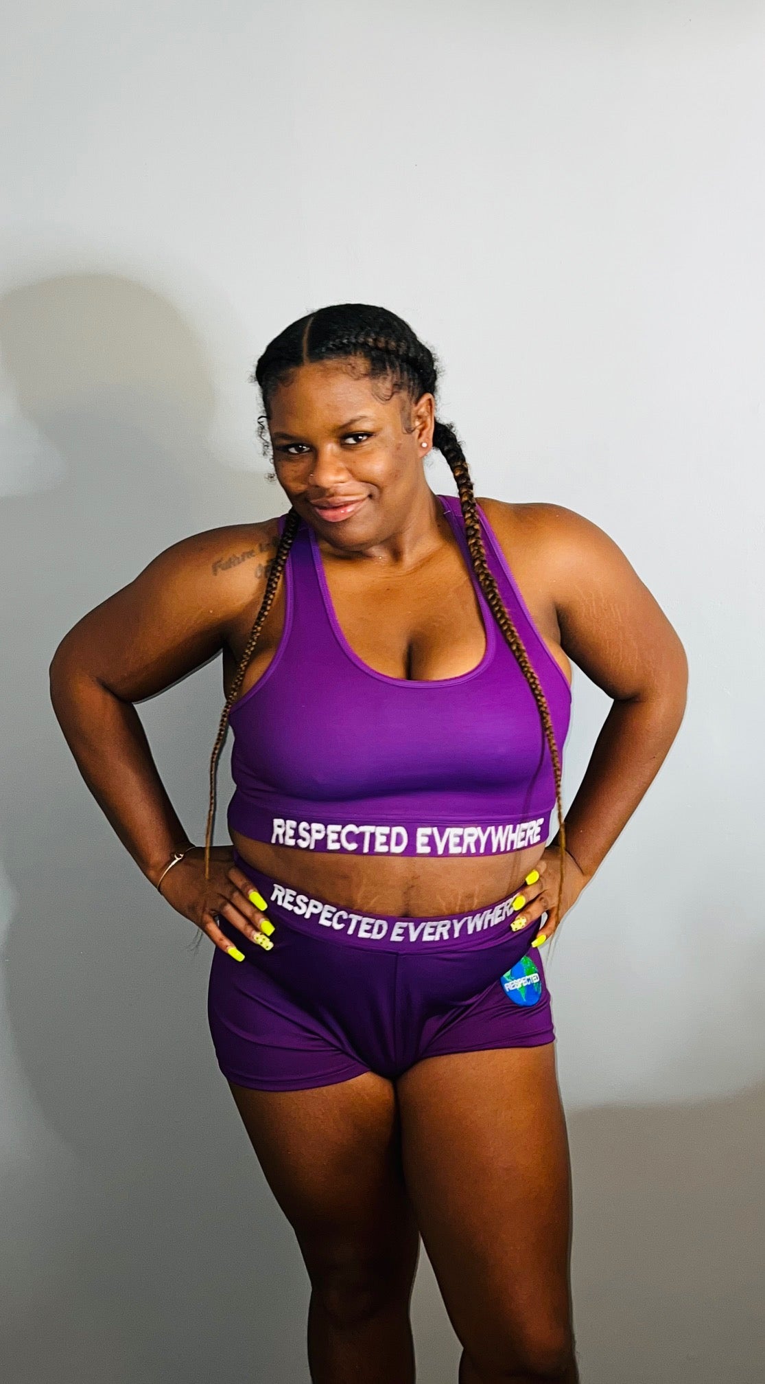 Respected Everywhere Boy Shorts (Purple)