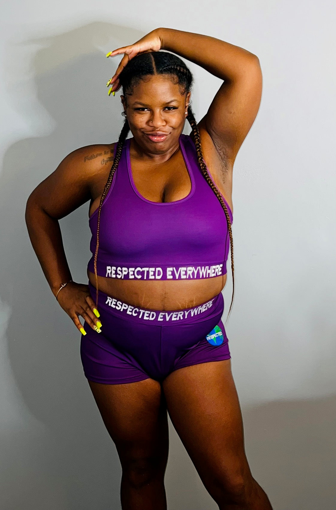 Respected Everywhere Boy Shorts (Purple)