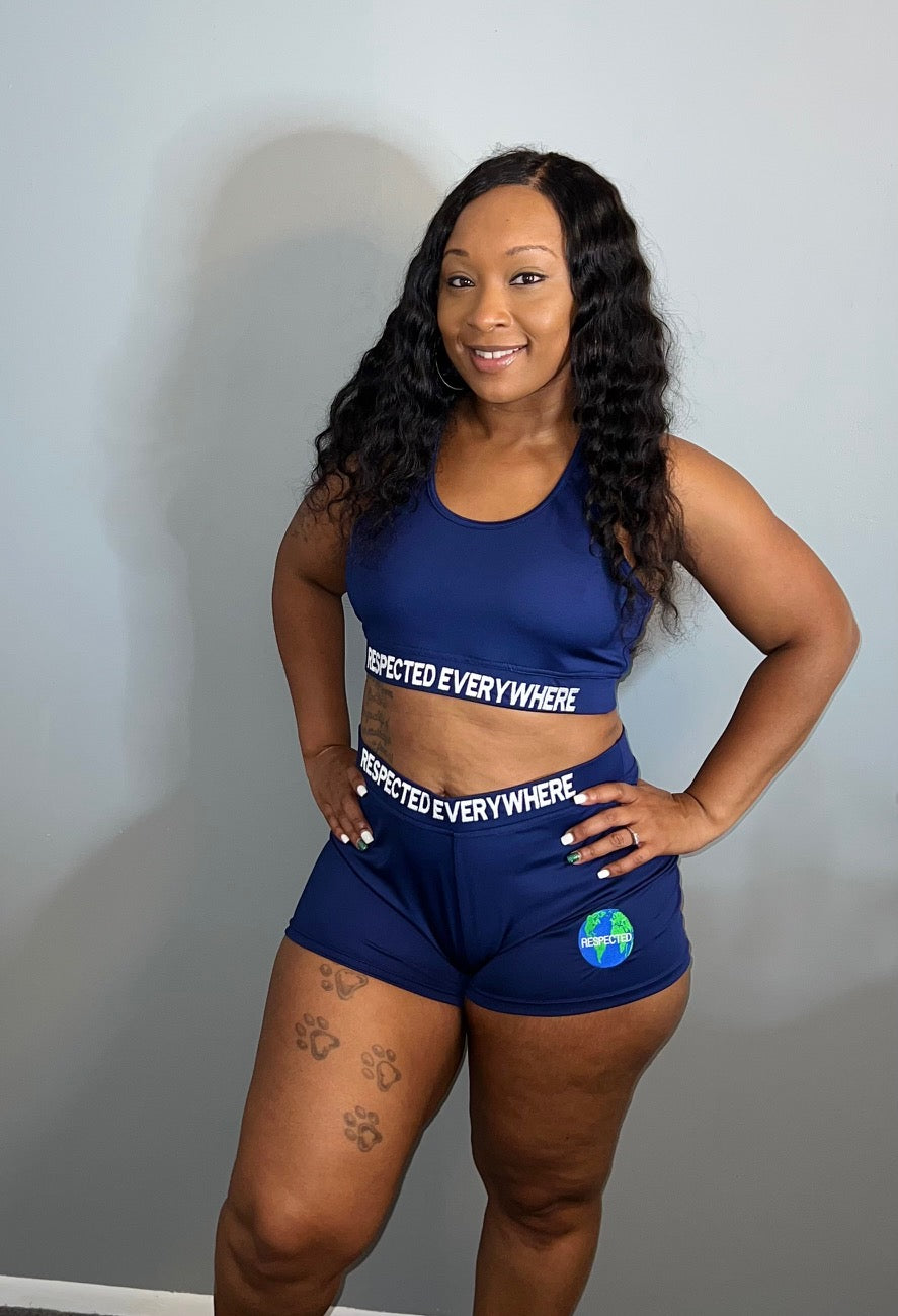 Respected Everywhere Boy Shorts (Navy Blue)