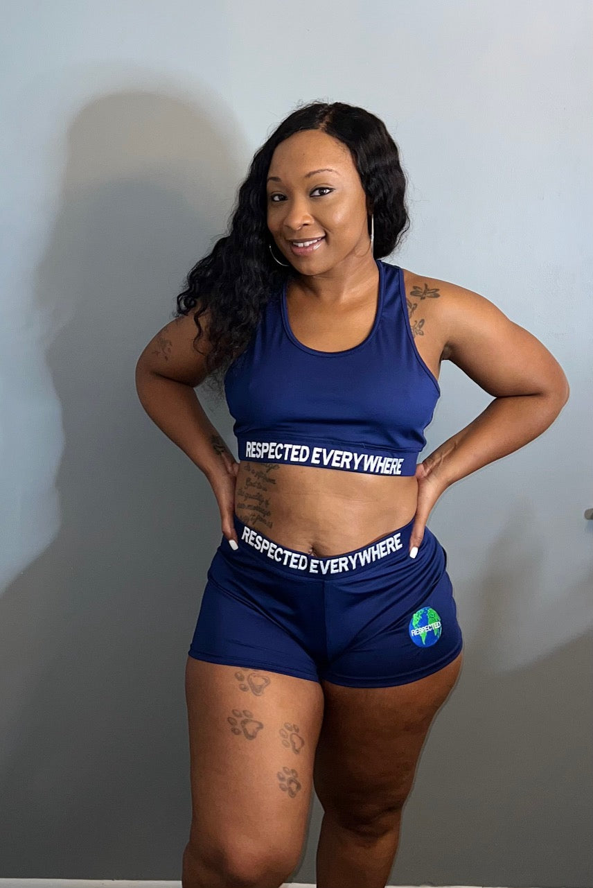 Respected Everywhere Boy Shorts (Navy Blue)