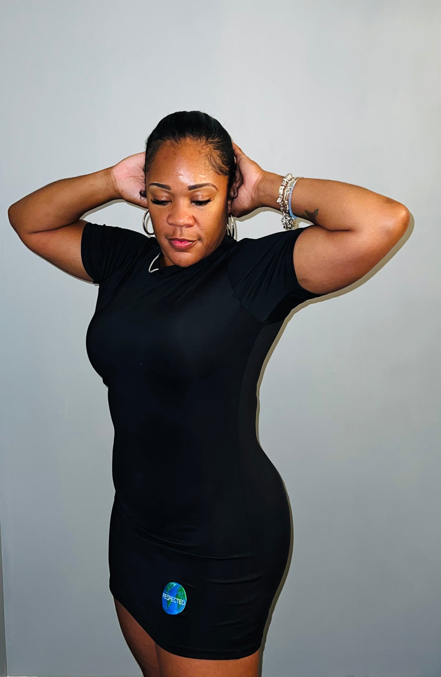 Fitted T-shirt Dress (Black)