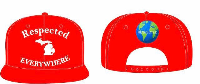 Red Mitten Snapback with White Letters