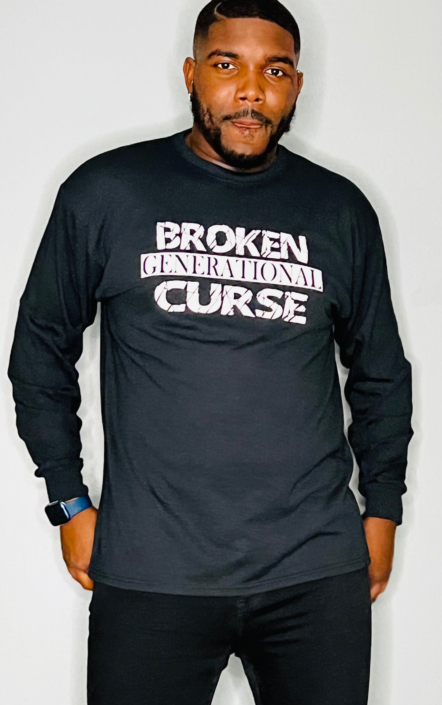 Broken Curse Black long sleeve w/ White letters