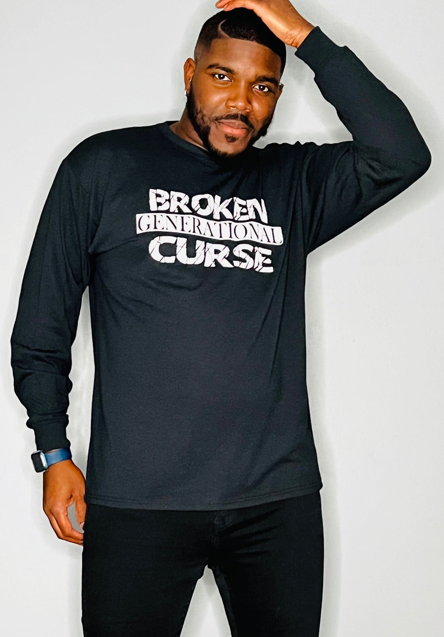 Broken Curse Black long sleeve w/ White letters