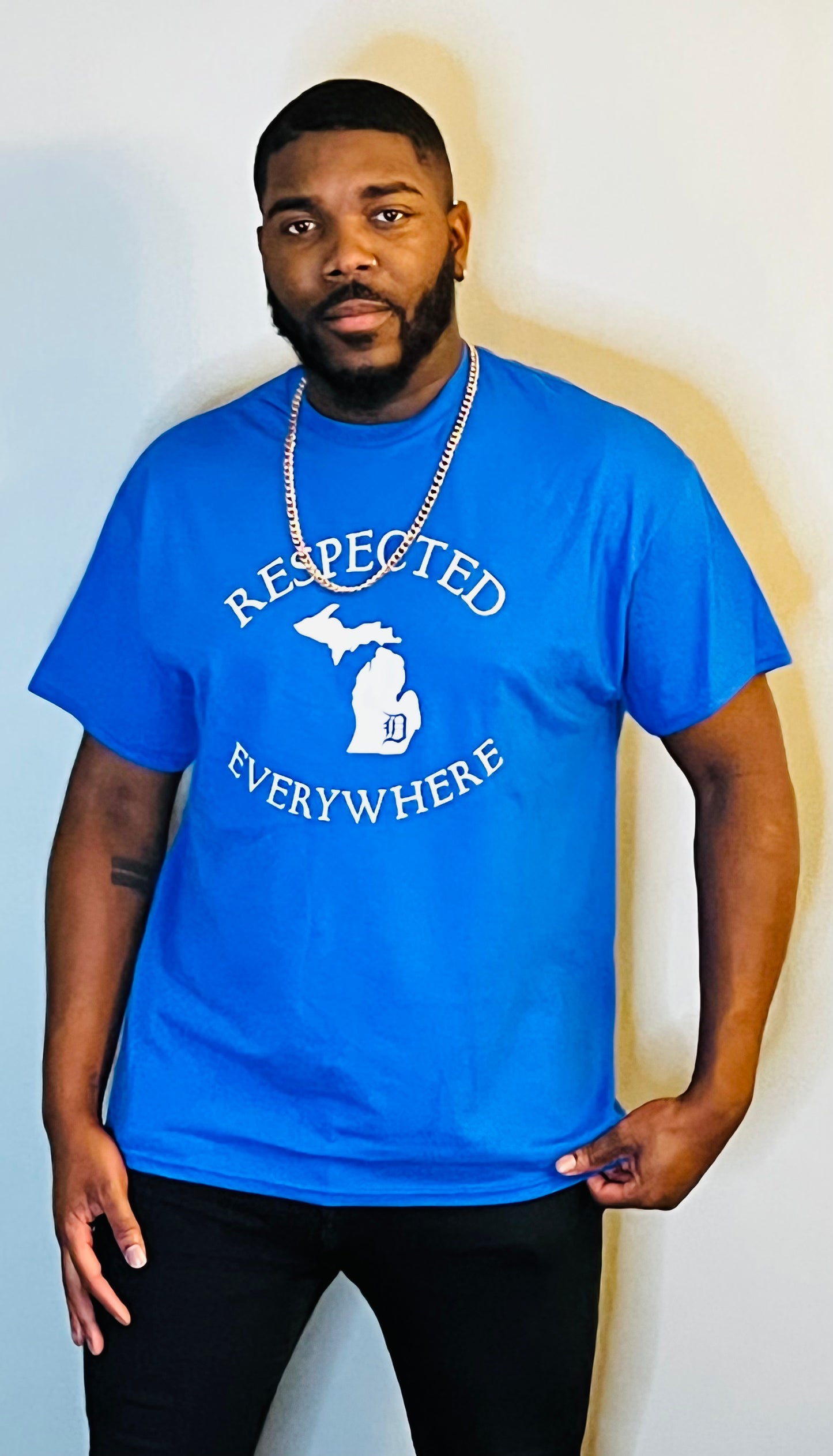 Royal Blue Mitten w/ White Letters