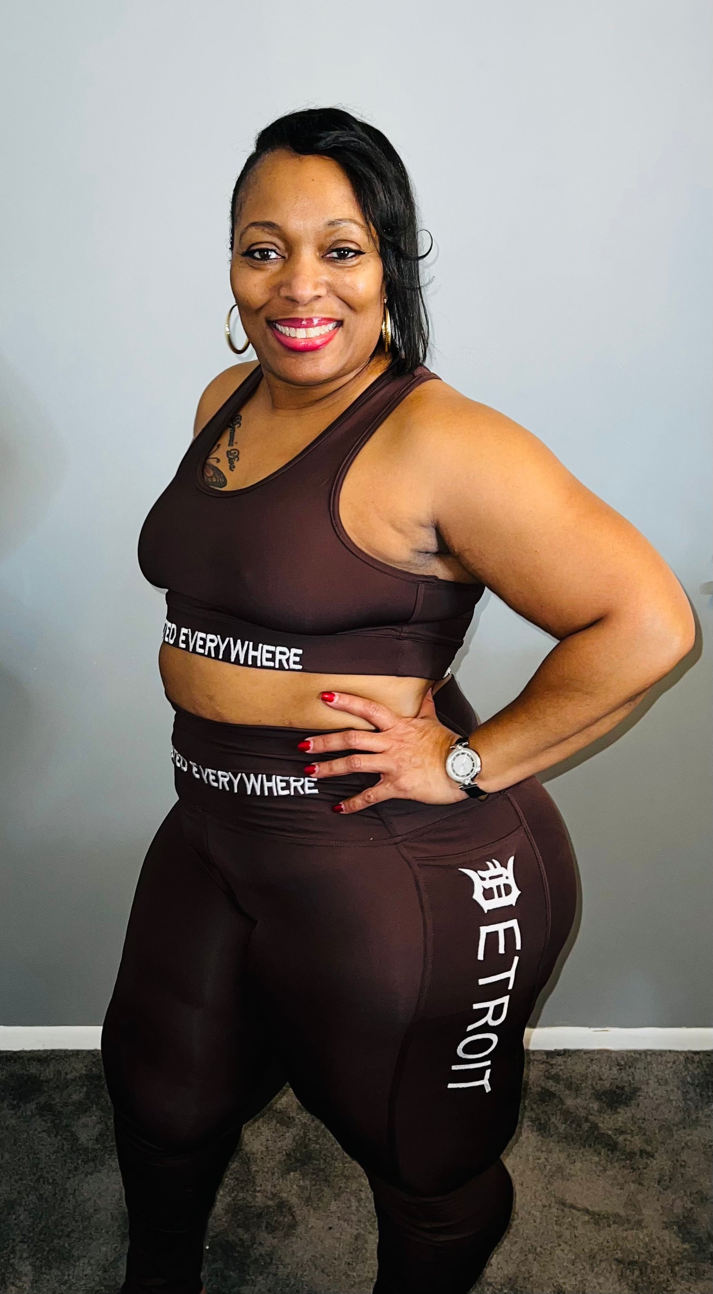 Detroit Yoga Shorts or Leggings (Chocolate Brown)