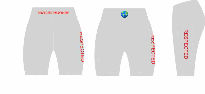 Respected Everywhere Yoga Shorts or Leggings (Gray w/ Red Letters)