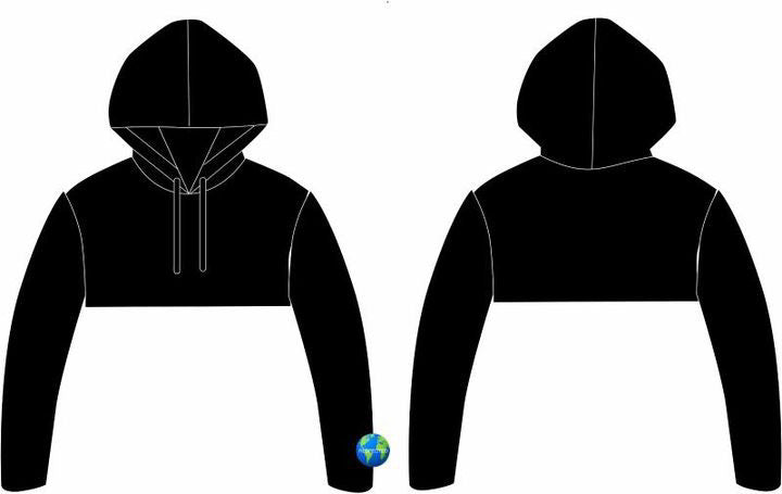 Respected Crop Top Hoodie (Black)