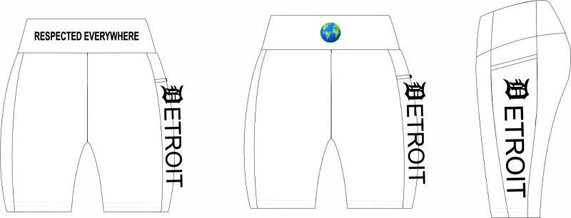 Detroit Yoga Shorts or Leggings ( White )