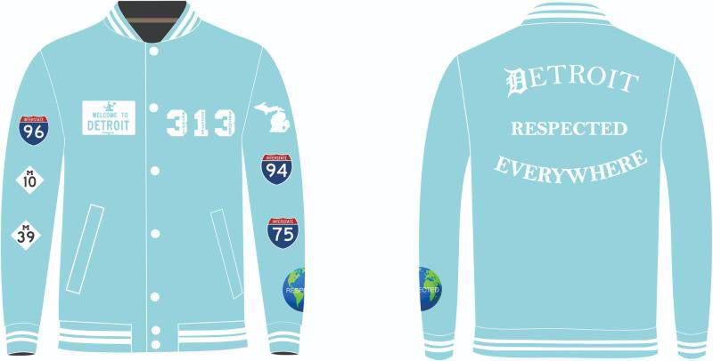 Detroit Day Satin Jacket (Sky Blue)