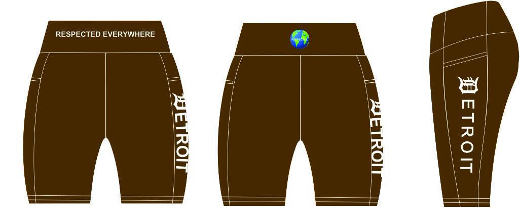 Detroit Yoga Shorts or Leggings (Chocolate Brown)