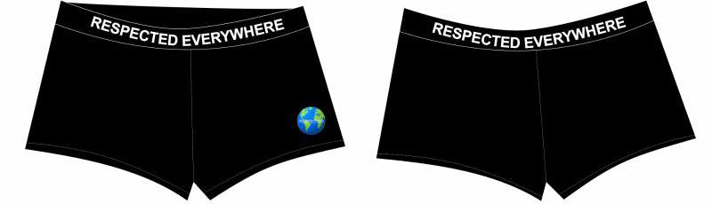 Respected Everywhere Boy Shorts (Black)