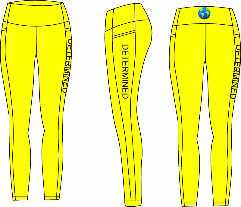 Determined Yoga Shorts or Leggings (Yellow)