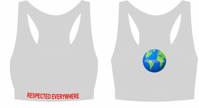 Respected Everywhere Sports Bra  (Gray w/ Red Letters)