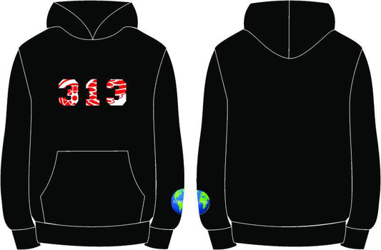 DRE 313 Detroit Red Wings Tshirt or Hoodie (Black)