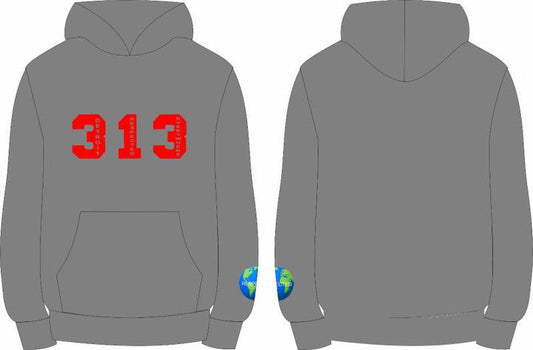 313 DRE Hoodie ( Gray w/ Red Letters) T-shirt or Hoodie or Pants or Shorts