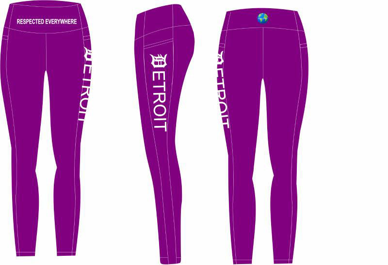 Detroit Yoga Shorts or Leggings (Purple)