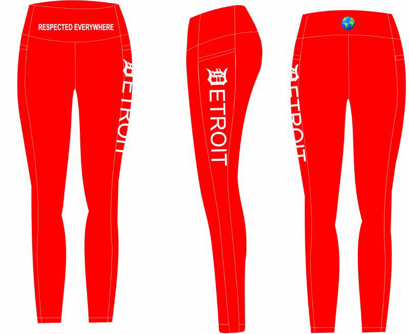 Detroit Yoga Shorts or Leggings (Red)