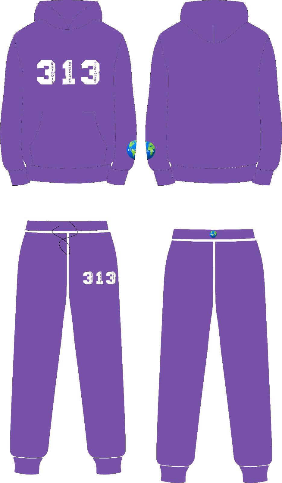 313 DRE Hoodie (Purple) Tshirt or Hoodie or Pants or Shorts