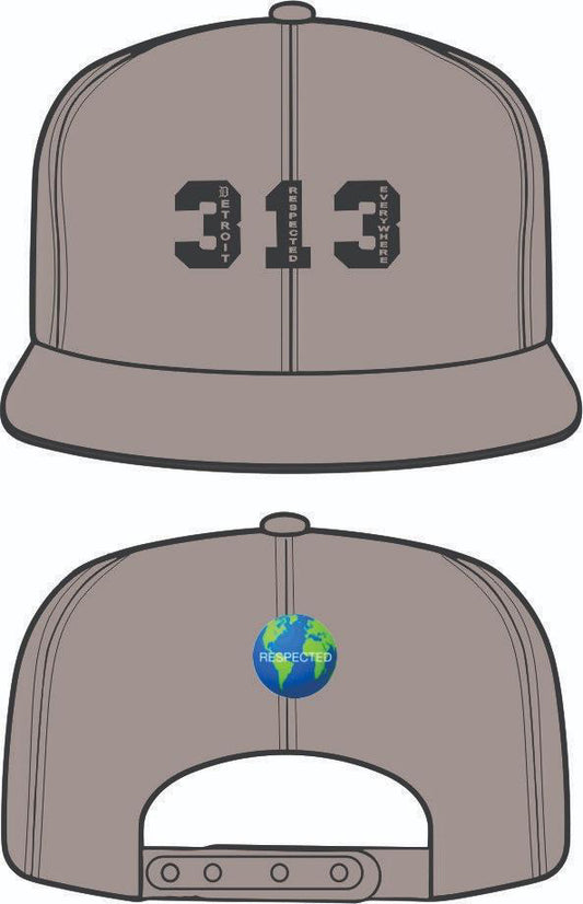 313 DRE Snapback Hat (Gray w/ Black)