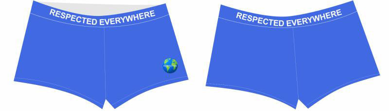 Respected Everywhere Boy Shorts (Royal Blue)