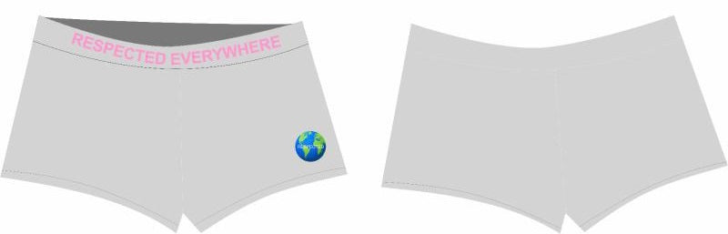 Respected Everywhere Boy Shorts (Gray w/ Pink Letters)