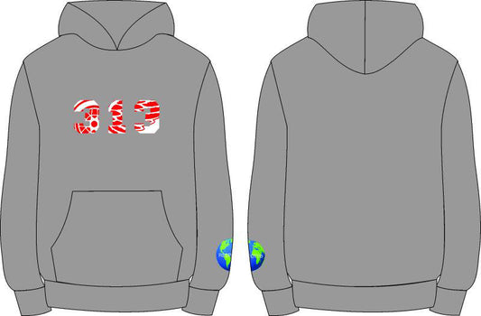 DRE 313 Detroit Red Wings Tshirt or Hoodie (Gray)