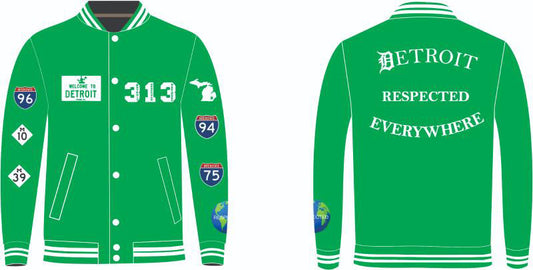 Detroit Day Satin Jacket (Green)