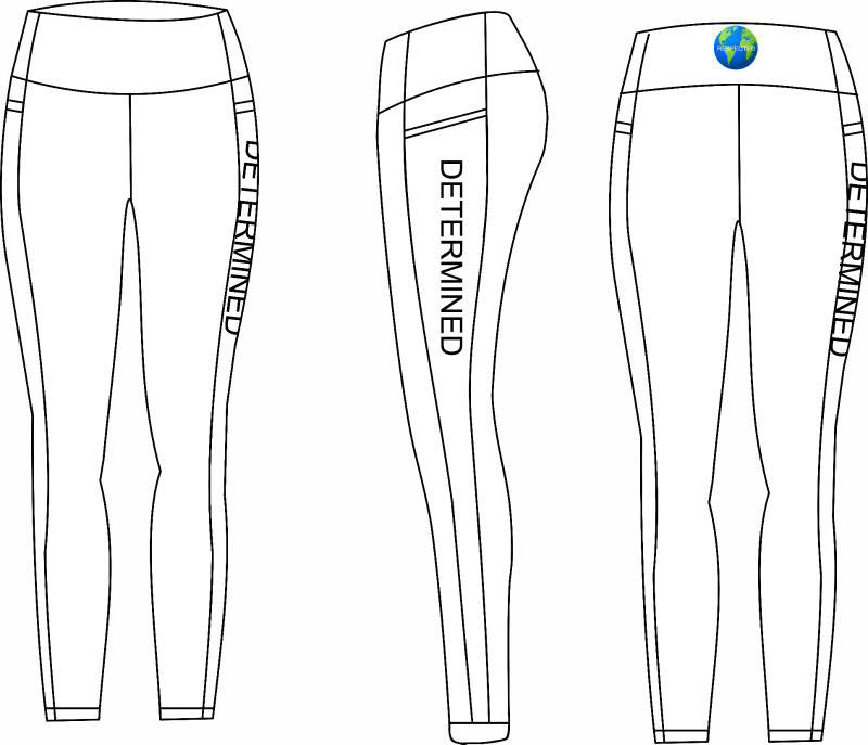 Determined Yoga Shorts or Leggings (white)