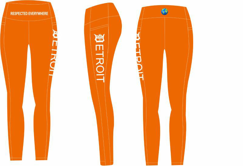 Detroit Yoga Shorts or Leggings (Orange)
