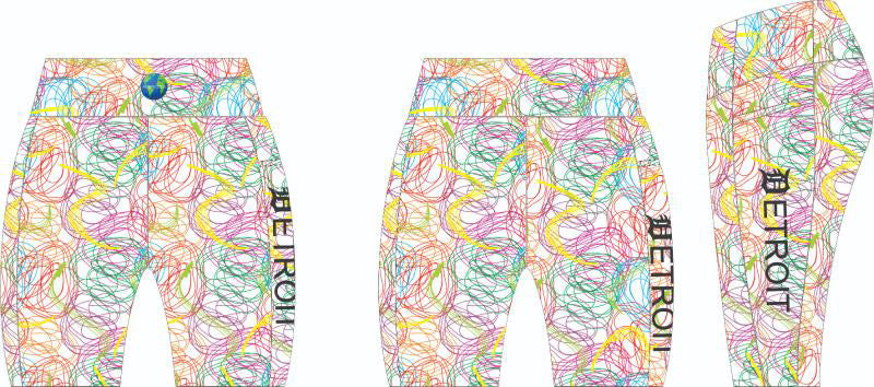 Detroit Yoga Shorts or Leggings ( White Color Explosion)