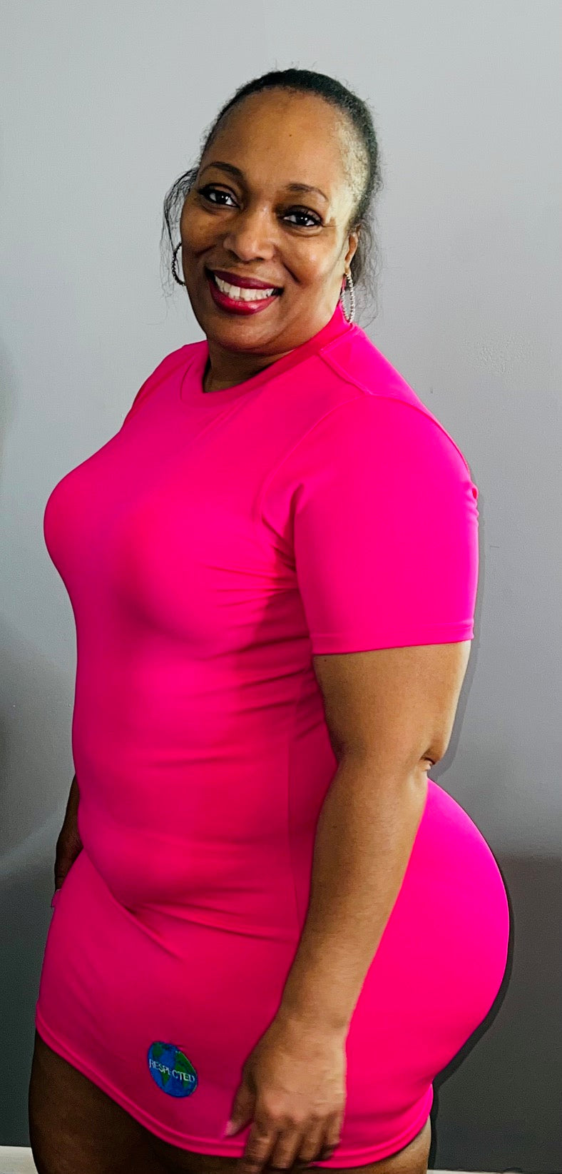 Fitted Tshirt Dress (Pink)
