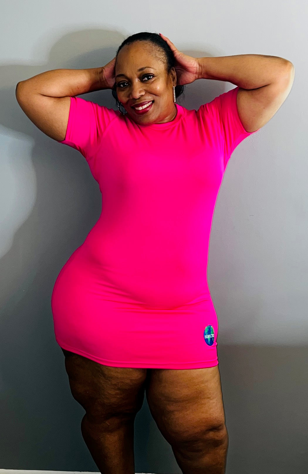 Fitted Tshirt Dress (Pink)