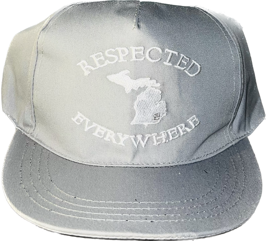 Gray Mitten Snapback with White Letters