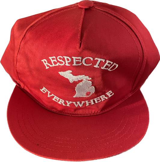 Red Mitten Snapback with White Letters