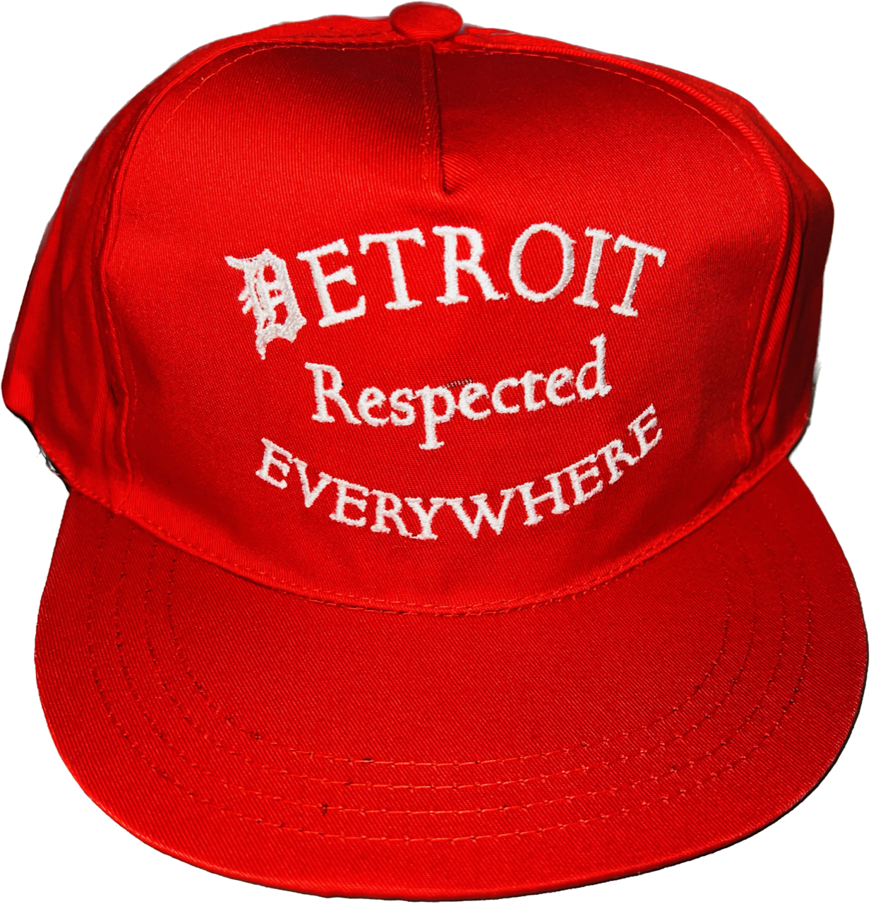 Red Half Moon Snapback with White Letters