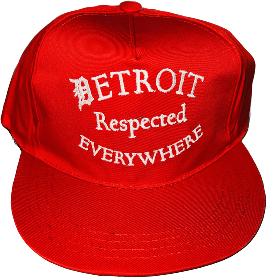 Red Half Moon Snapback with White Letters