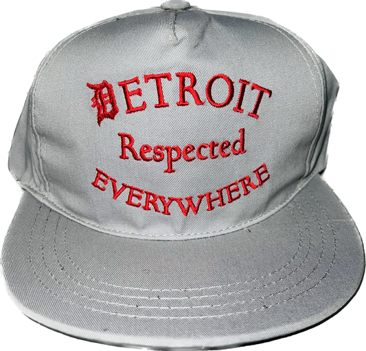 Gray Half Moon Snapback with Red Letters