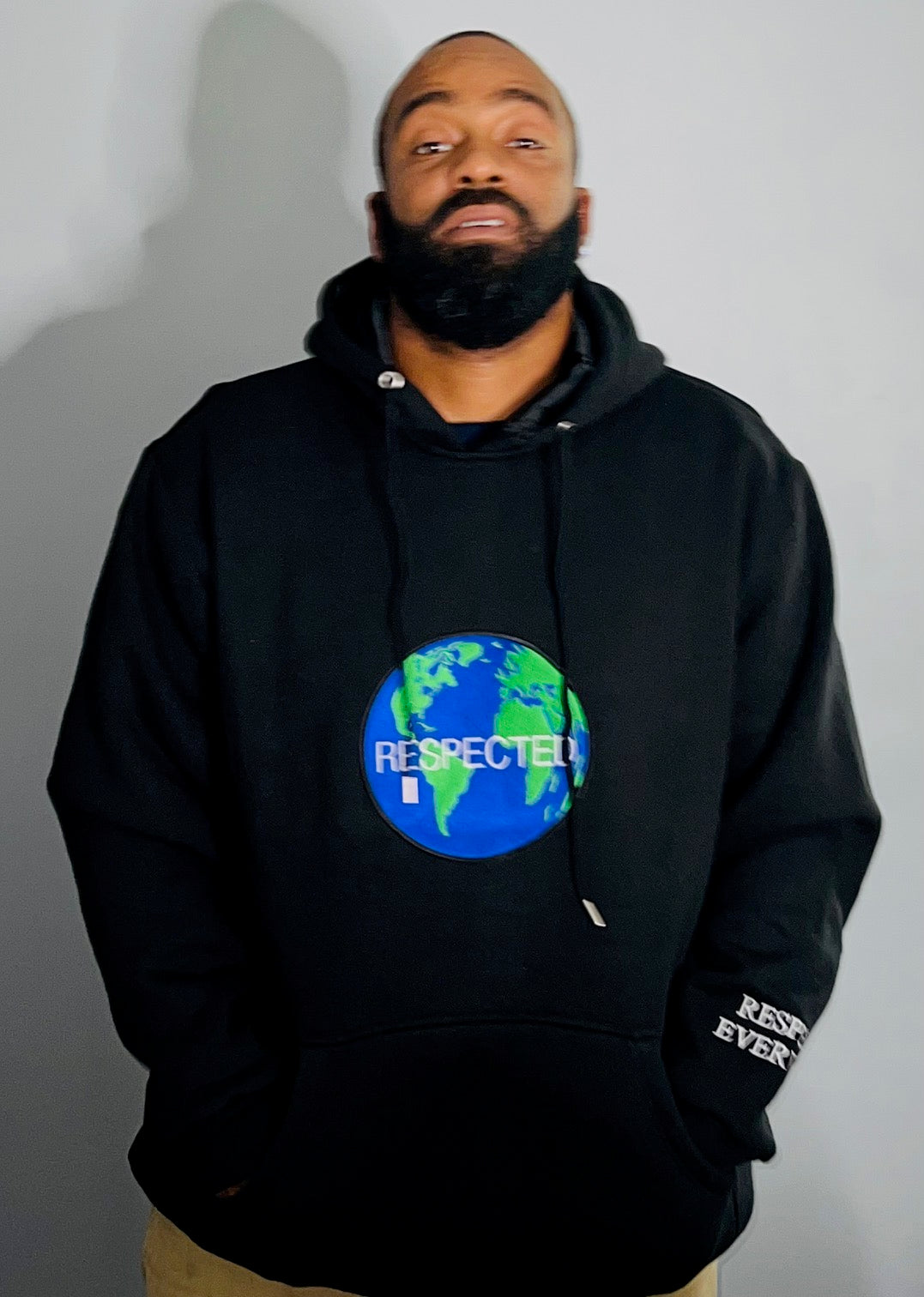 Respected  Black Logo Tshirt, Fitted T or Hoodie