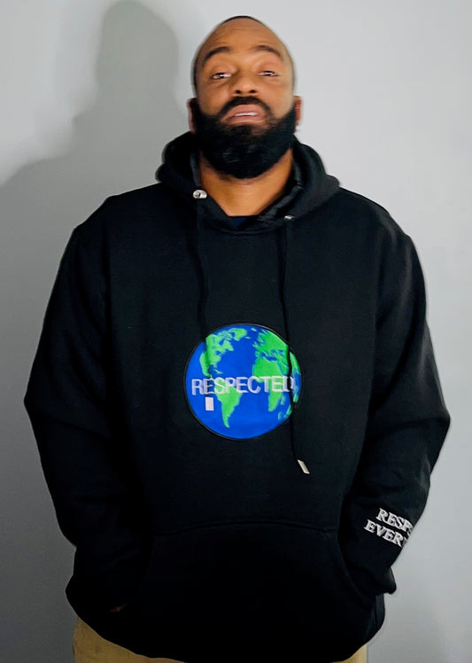 Respected  Black Logo Tshirt, Fitted T or Hoodie