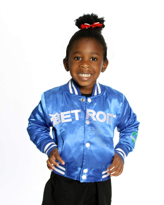 Detroit Mitten Satin Jacket (Royal Blue)