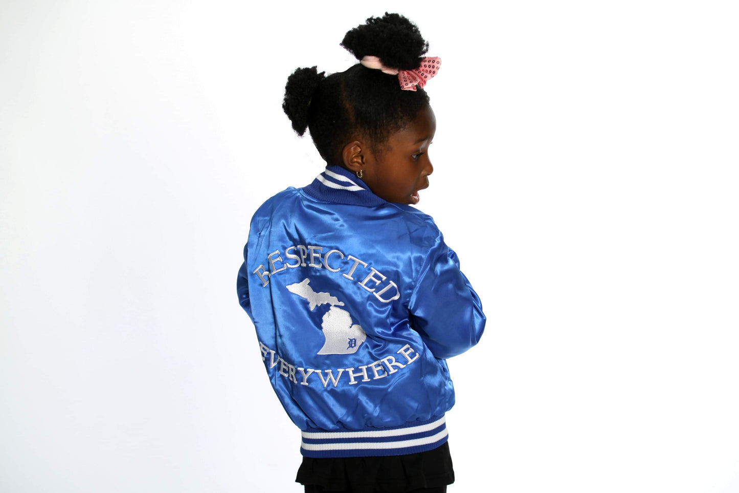 Detroit Mitten Satin Jacket (Royal Blue)