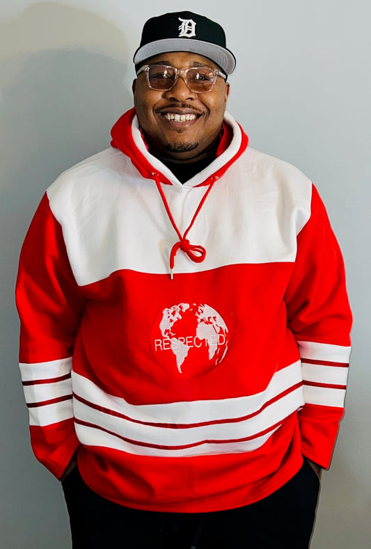 DRE Hockey Jersey Style Hoodie (Red/White)