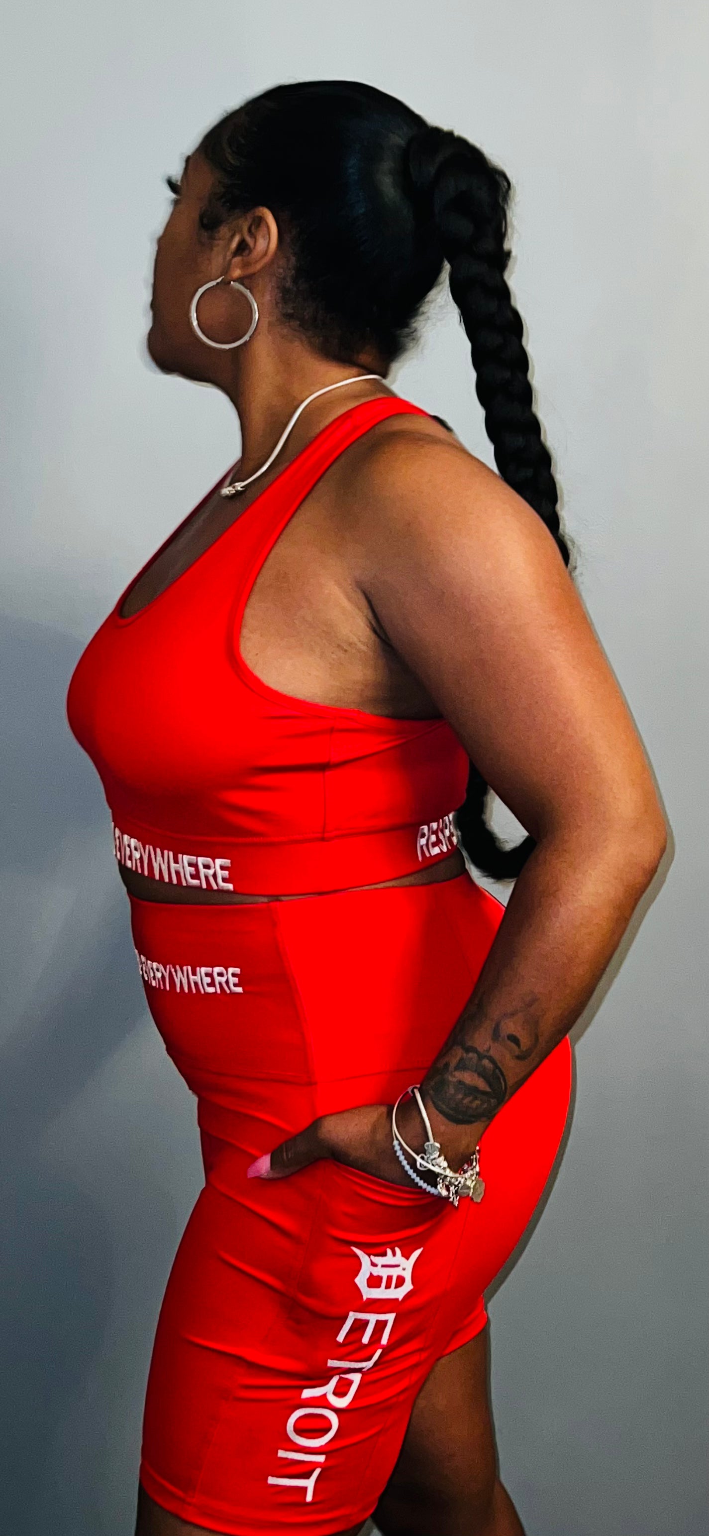 Detroit Yoga Shorts or Leggings (Red)