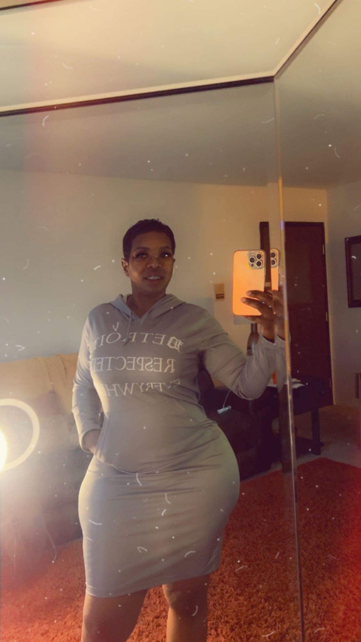 Fitted Gray Hoodie Dress