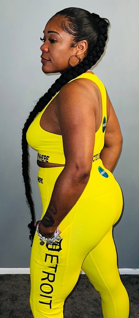 Detroit Yoga Shorts or Leggings (Yellow)